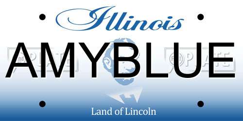 AMYBLUE Illinois License Plate