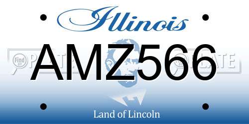 AMZ566 Illinois License Plate