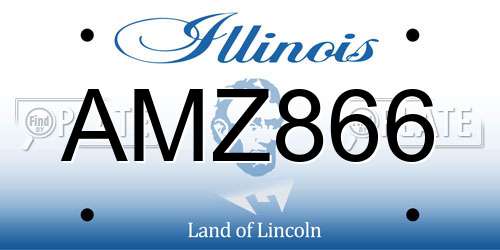 AMZ866 Illinois License Plate