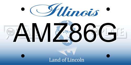 AMZ86G Illinois License Plate
