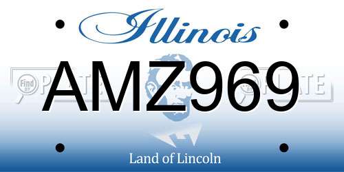 AMZ969 Illinois License Plate