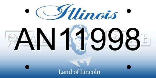 AN11998 Illinois License Plate
