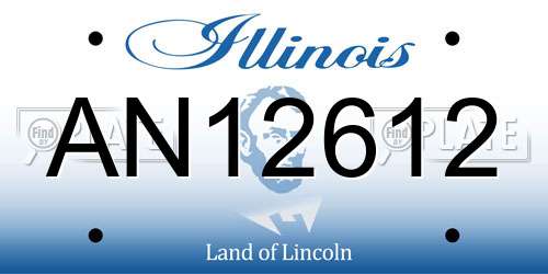 AN12612 Illinois License Plate