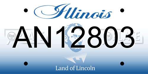 AN12803 Illinois License Plate