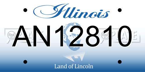 AN12810 Illinois License Plate