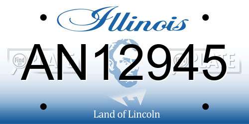 AN12945 Illinois License Plate