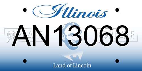 AN13068 Illinois License Plate