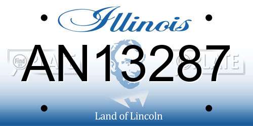 AN13287 Illinois License Plate