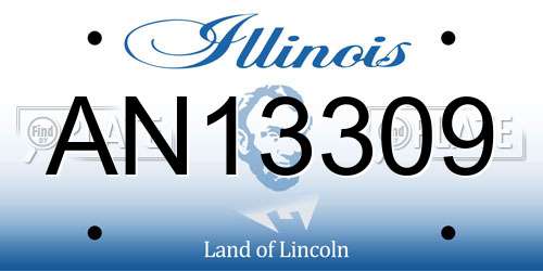 AN13309 Illinois License Plate