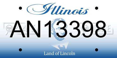 AN13398 Illinois License Plate