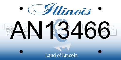 AN13466 Illinois License Plate