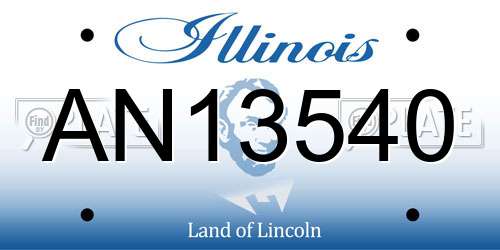 AN13540 Illinois License Plate