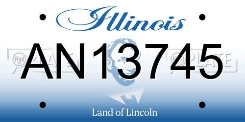 AN13745 Illinois License Plate