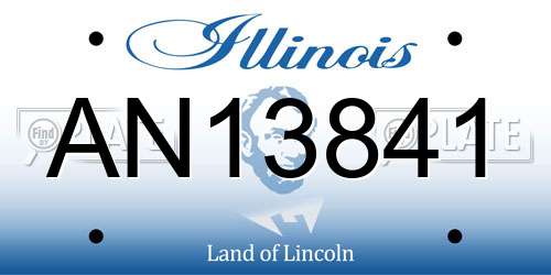 AN13841 Illinois License Plate