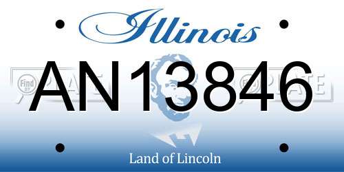 AN13846 Illinois License Plate