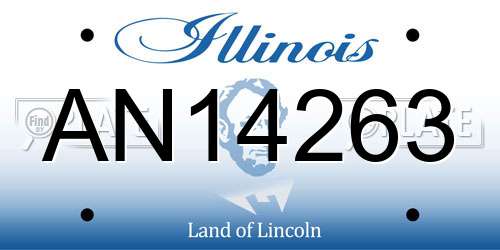 AN14263 Illinois License Plate