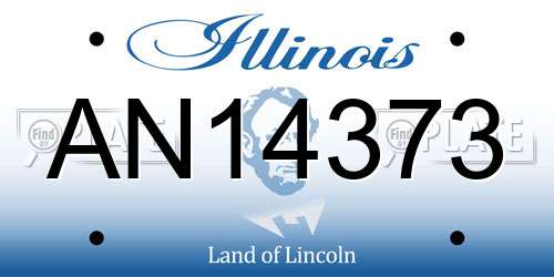 AN14373 Illinois License Plate