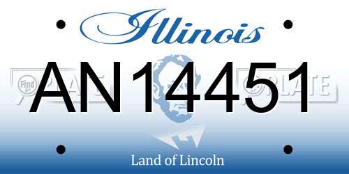 AN14451 Illinois License Plate
