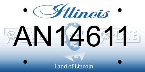 AN14611 Illinois License Plate