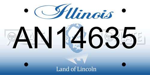AN14635 Illinois License Plate