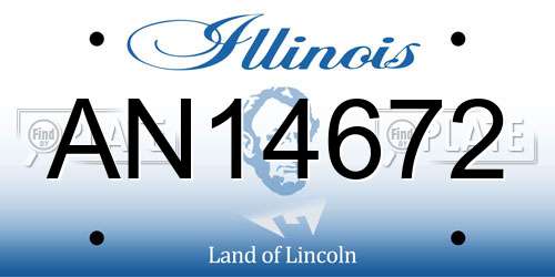 AN14672 Illinois License Plate