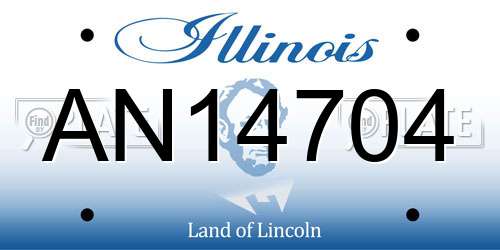 AN14704 Illinois License Plate