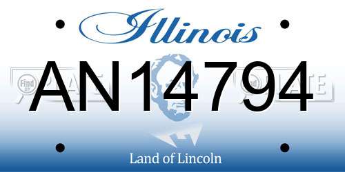 AN14794 Illinois License Plate