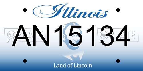 AN15134 Illinois License Plate