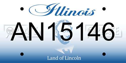 AN15146 Illinois License Plate