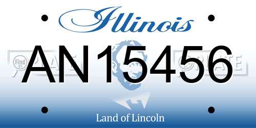 AN15456 Illinois License Plate