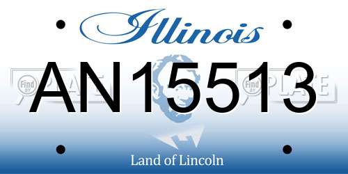 AN15513 Illinois License Plate