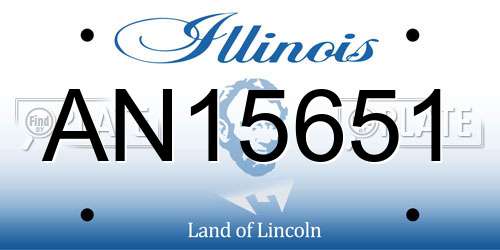 AN15651 Illinois License Plate