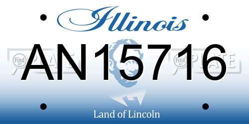 AN15716 Illinois License Plate