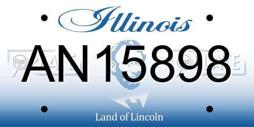 AN15898 Illinois License Plate
