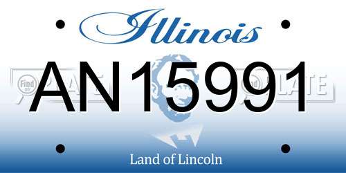 AN15991 Illinois License Plate