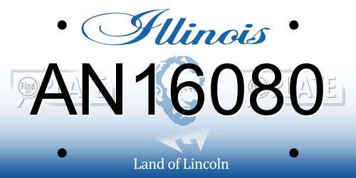 AN16080 Illinois License Plate