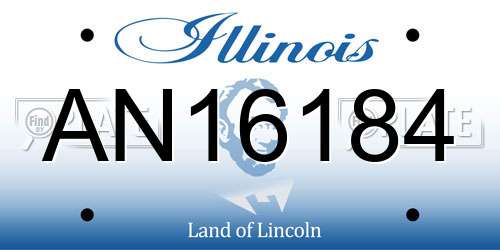 AN16184 Illinois License Plate
