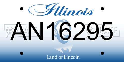 AN16295 Illinois License Plate