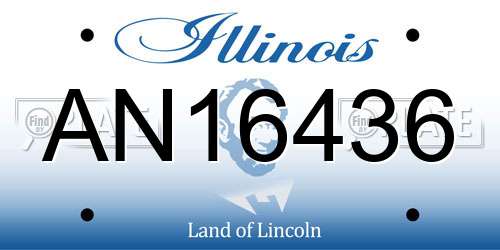 AN16436 Illinois License Plate