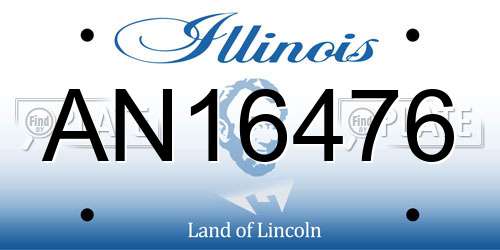 AN16476 Illinois License Plate