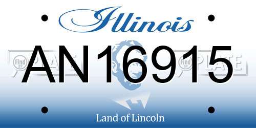 AN16915 Illinois License Plate