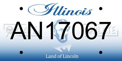 AN17067 Illinois License Plate