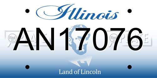 AN17076 Illinois License Plate