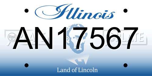 AN17567 Illinois License Plate