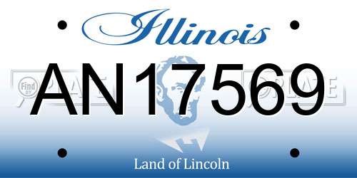AN17569 Illinois License Plate