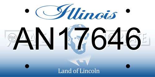 AN17646 Illinois License Plate