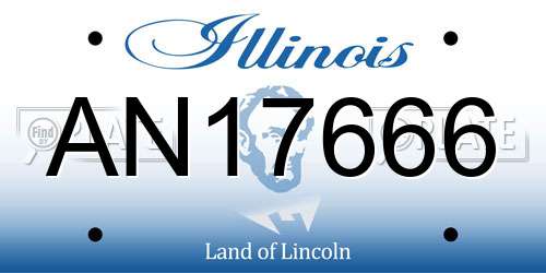AN17666 Illinois License Plate