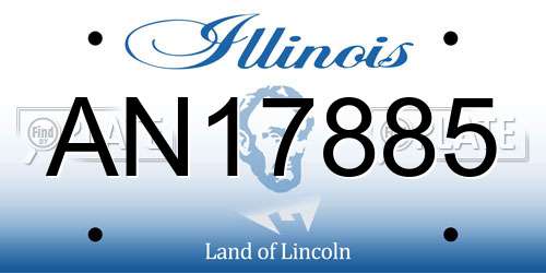AN17885 Illinois License Plate