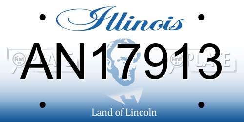 AN17913 Illinois License Plate
