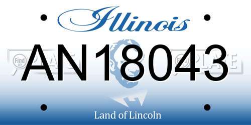 AN18043 Illinois License Plate
